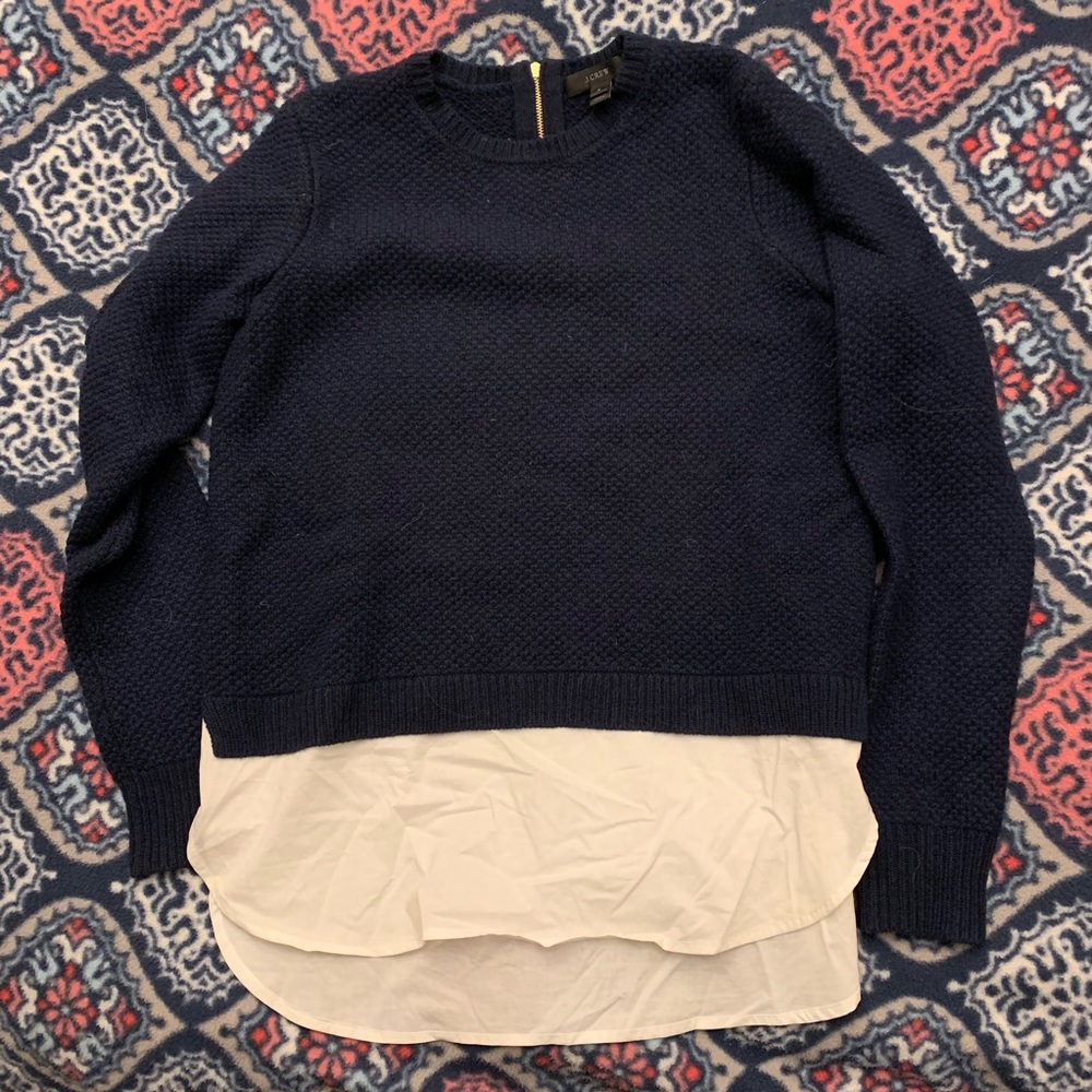 J Crew layered crew neck sweater